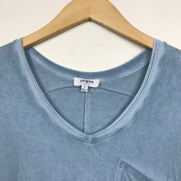 Umgee Blue V-Neck Tee Shirt - Picture 2 of 5